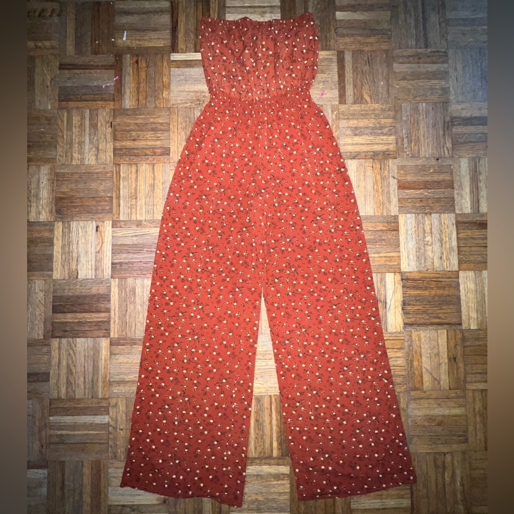 Forever 21 Terracotta Floral Jumpsuit